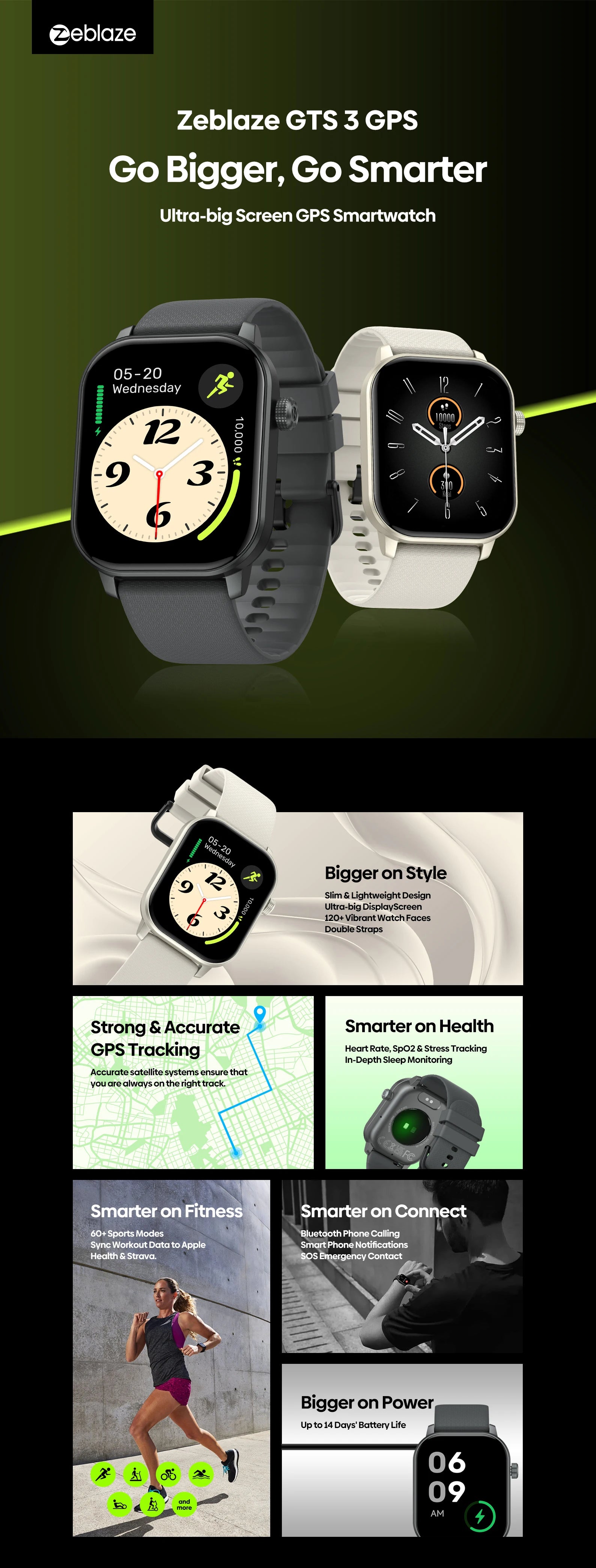 Zeblaze GTS 3 GPS Sports Smartwatch